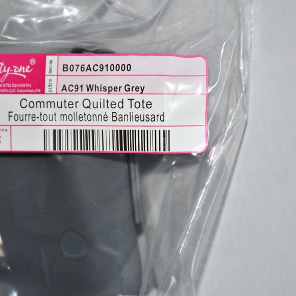 Thirty One commenter Quilted Tote in Whisper Grey NWT - Picture 7 of 7